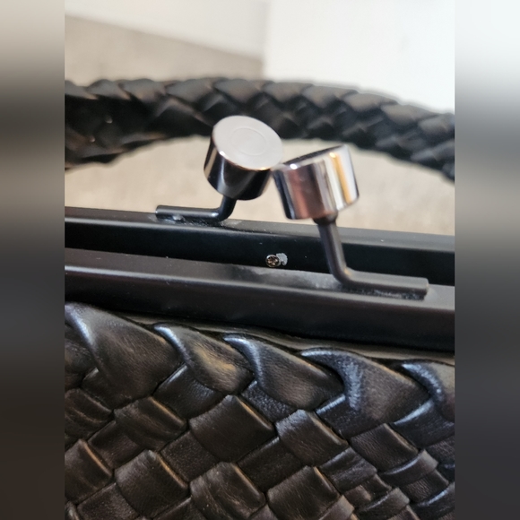 Falor Hand Woven Italian Leather Handbag Bag Satchel in Black; New w/o Tags - Picture 9 of 16